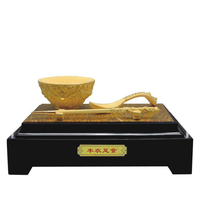 出口凤金碗摆件创意4S店金店商务赠送礼品摆件保险开门红礼物