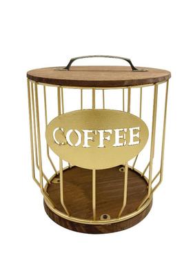 厂家直销铁木工艺咖啡胶囊收纳篮子家居小件用客厅厨房摆件