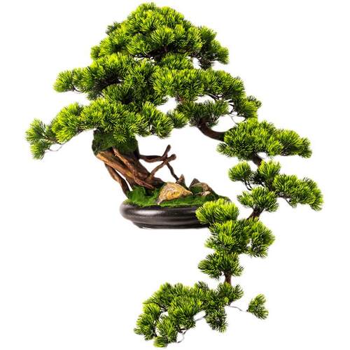 仿真迎客松盆景花架摆件新中式客厅装饰假花绿植物盆栽样板间软装