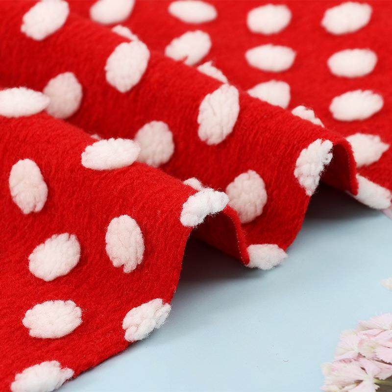 反吹风立体圆点提花绒布爆米花小馒头工艺礼品毛绒双色波点绒