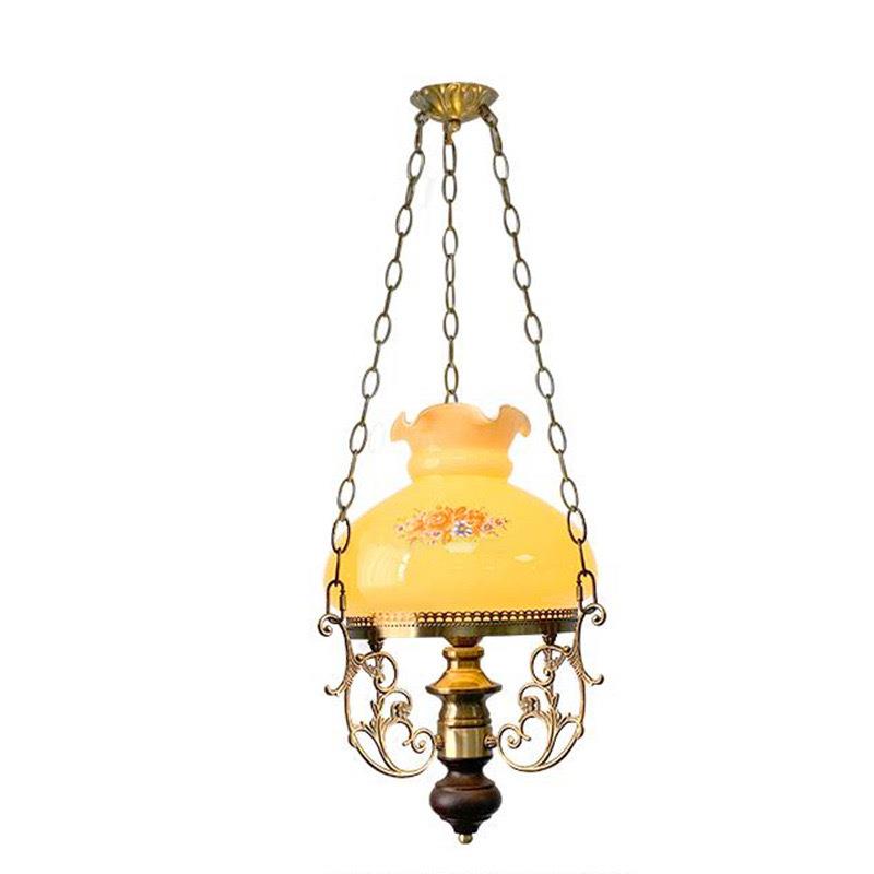 欧式田园复古餐厅灯地中海书房装饰木美式轻奢过819道民宿实玻璃