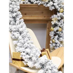 饰品绿色植绒雪藤条2.7米2.7米橱窗门挂楼梯拐角酒店装 圣诞节装