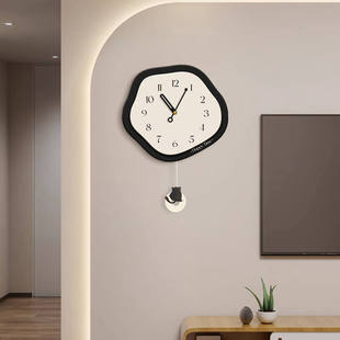 饰时钟 挂钟客厅2024新款 钟表现代简约家用壁灯静音挂墙艺术创意装