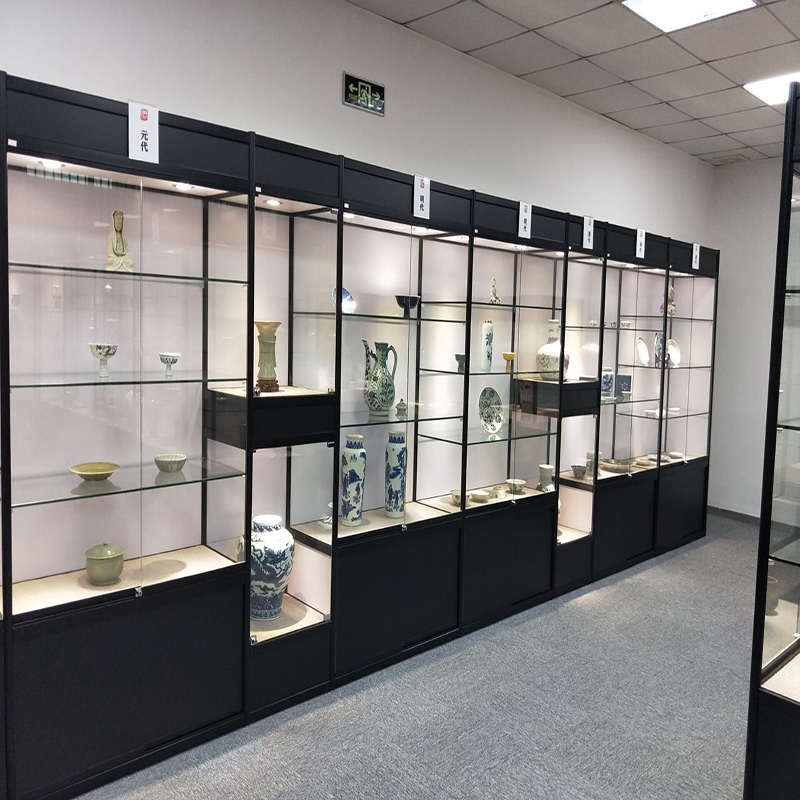 古董收藏柜玻璃高柜工艺品展示架立式古董展示柜瓷器摆件陈列柜
