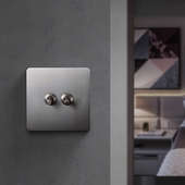 线管明线一开双控 拨杆开关不锈钢面板可明装 86型暗装 复古工业风格