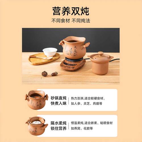 迷你电沙锅家用炖汤多功能养生小炖锅煮粥煲汤全自动快速电炖汤锅