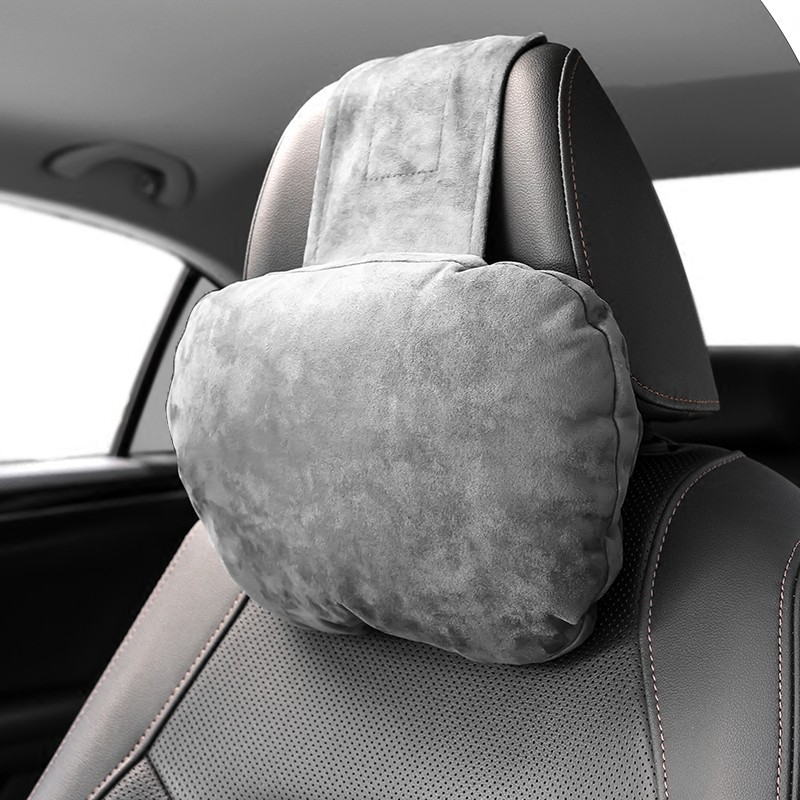 车载麂皮绒S级头枕汽车用护颈枕靠枕创意枕头车内用品