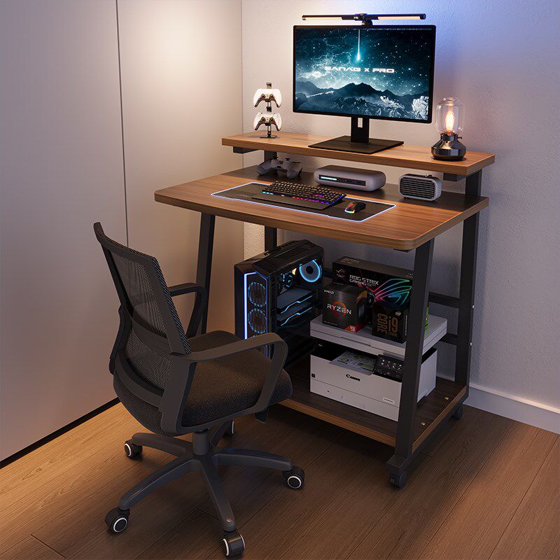 台式电脑桌小型家用迷你移动学习笔记本桌子简易带轮子卧室床边桌