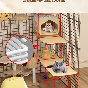 猫笼大空间特大号加粗加固家用室内猫别墅超大自由空间猫屋猫城堡