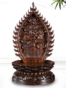 实木莲花桌佛像底座加高屏风菩萨供桌椭圆形小乌木莲花座