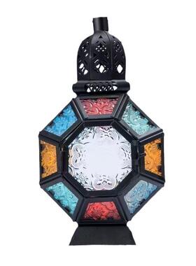 彩色金属烛台古烤复-008漆铁艺圣风灯诞节庆装饰品婚摆件厂