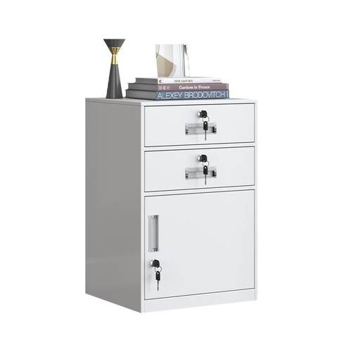 办公室矮柜带锁活动柜抽屉收纳柜密码储物柜小型文件柜桌下资料柜