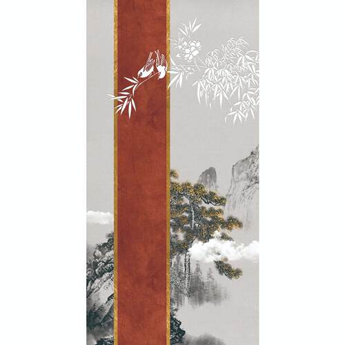 新中式客厅沙发背景墙装饰画书房茶室壁画山水画玄关画国风山水画