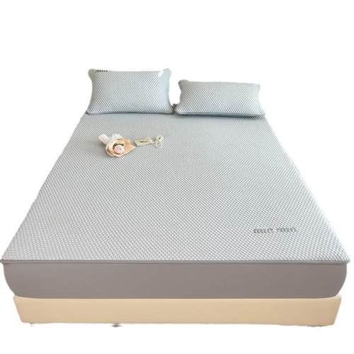 母婴d冰豆豆夏季冰丝凉席可水洗三件套高端纯色刺绣家纺