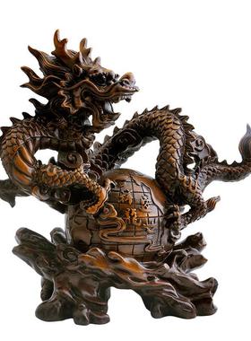 祥盛祥龙盛世树世龙摆件兽图神腾龙脂工艺品龙摆件生肖龙摆设