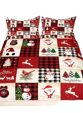 茨惬m套D件套欧美尺寸圣诞被Chris三AL-65199tas床品外贸家纺