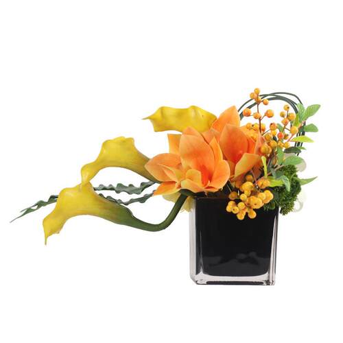 北欧轻奢现代仿真花艺绿植摆件餐桌样板间客厅洽谈桌花假花装饰品