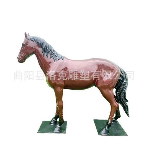 供应玻璃钢仿真动物大型骏马动物雕塑园林公园步行街小品景观摆件
