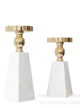 欧式奢轻代LZT-01简约家居天然大理石烛店台现五星级酒装饰品工艺