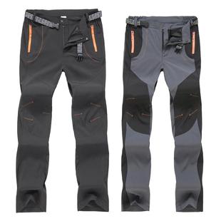 女 男拼色防风保暖透气抓绒加厚登山裤 春夏季 户外运动软壳冲锋裤