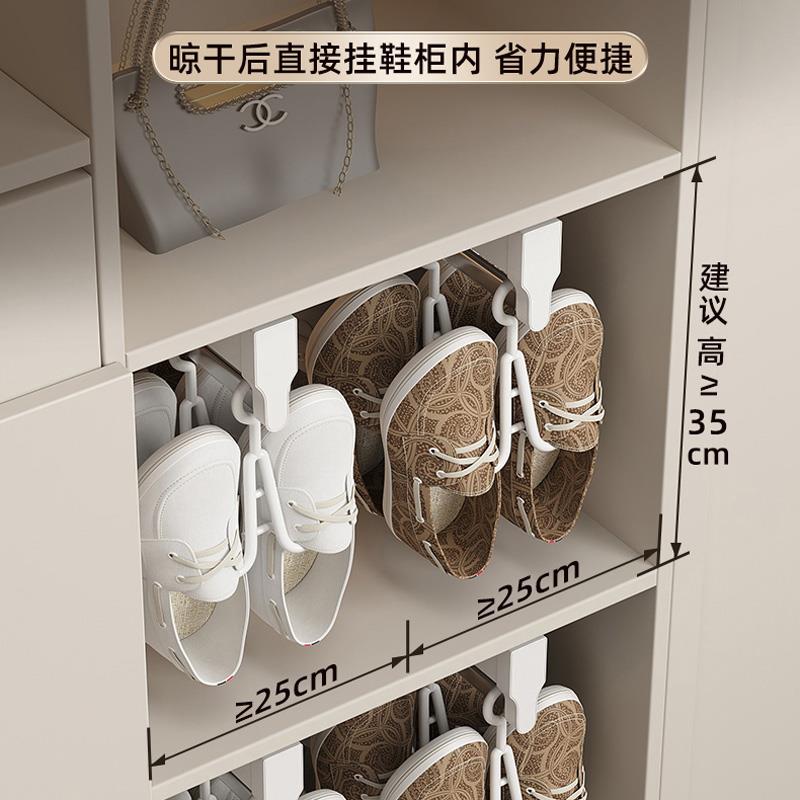 抽拉式鞋架柜内伸缩滑轨多功能鞋柜省空间换季鞋子收纳挂钩拉杆架图片
