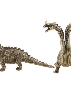 双头龙水怪怪兽仿古玩做旧黄铜摆件客厅书房古董店工艺品摆设