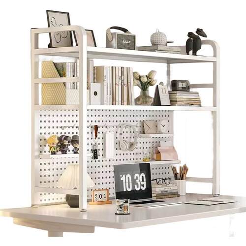 桌面洞洞板置物架桌上书架多层书桌收纳学生宿舍桌电脑桌立式架子