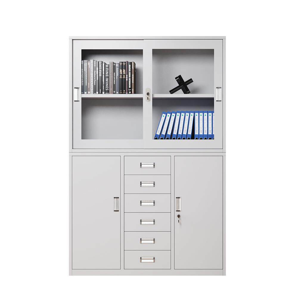 加厚文件柜子铁皮柜1180宽中六斗抽屉钢制资料柜a4办公室档案柜