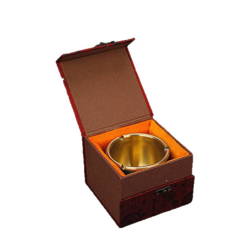 黄铜烟灰缸新中式复古创意个性潮流家用客厅办公室烟缸奢华摆件