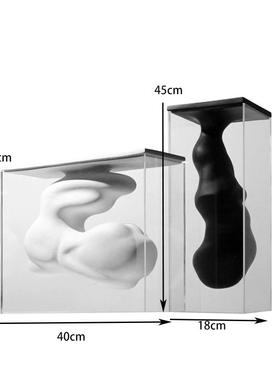 简约现代黑白色亚克力抽象云朵花器摆件家居客厅电视柜桌面装饰品