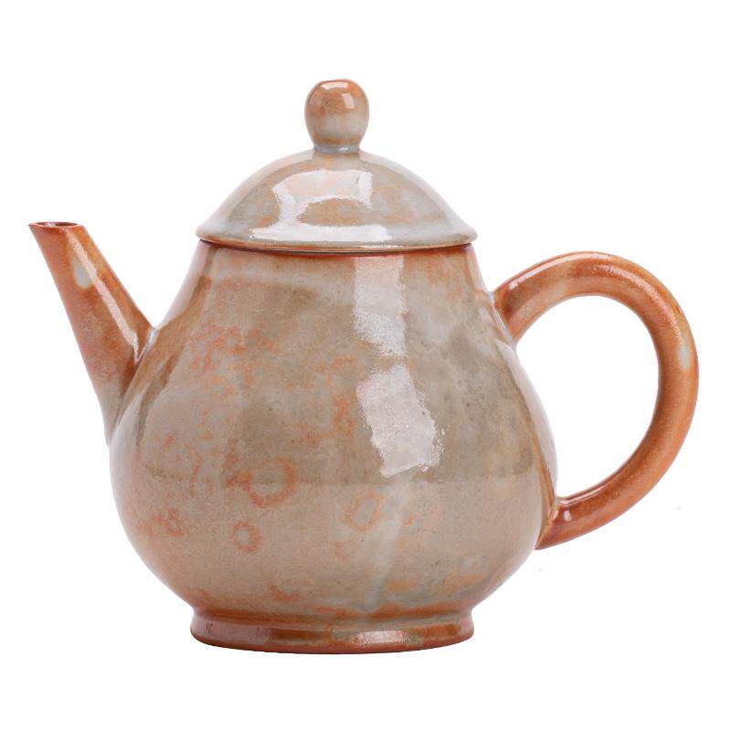 复古志野烧茶壶家用陶瓷单壶小号球孔过滤泡茶壶功夫茶具手持壶