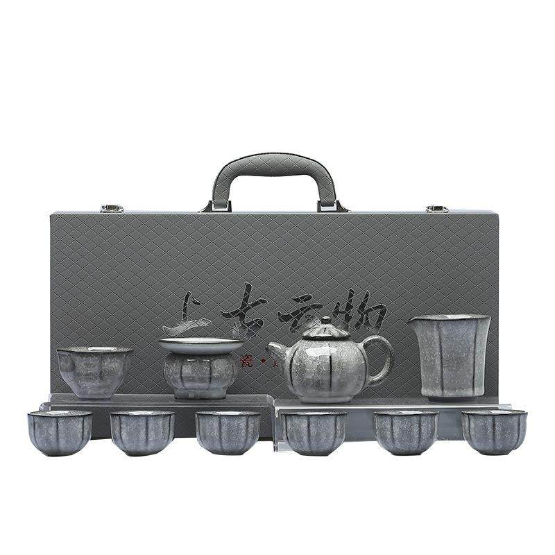 黑冰釉功夫茶具套装中式新款家用办公室泡茶盖碗茶壶高档送礼盒装,餐饮具,整套茶具,淘宝优惠券,粉丝福利购,淘宝优惠卷