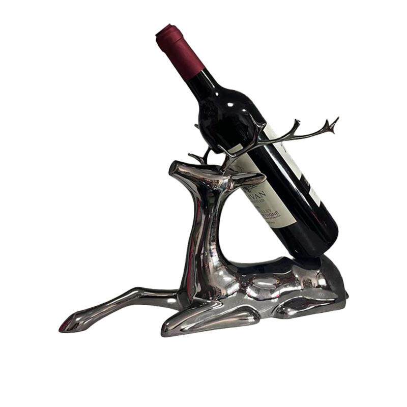 香槟酒架摆件树脂红酒架葡萄酒架创意小鹿白金红酒座酒水托盘鹿形