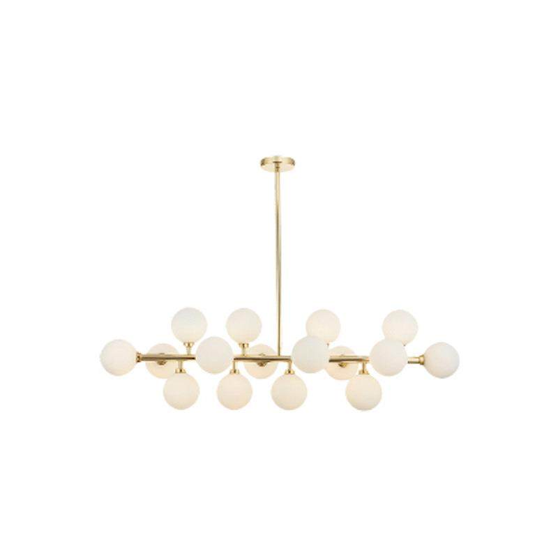 北欧魔豆分子吊灯后现代一字玻璃魔豆灯长条餐厅吊灯中山灯具