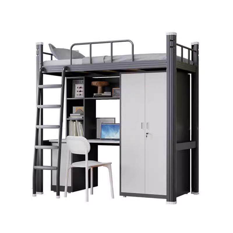 宿舍衣柜上床下桌公寓员工宿舍组合床书桌一体钢制坚固耐用