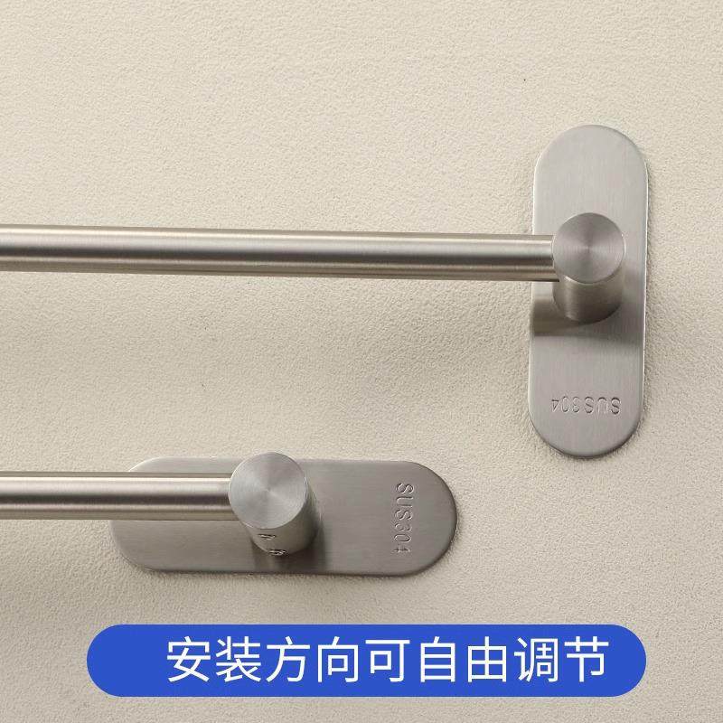 厨房挂钩304不锈钢墙上活动厨具挂杆砧板置物架勺子铲子挂钩架