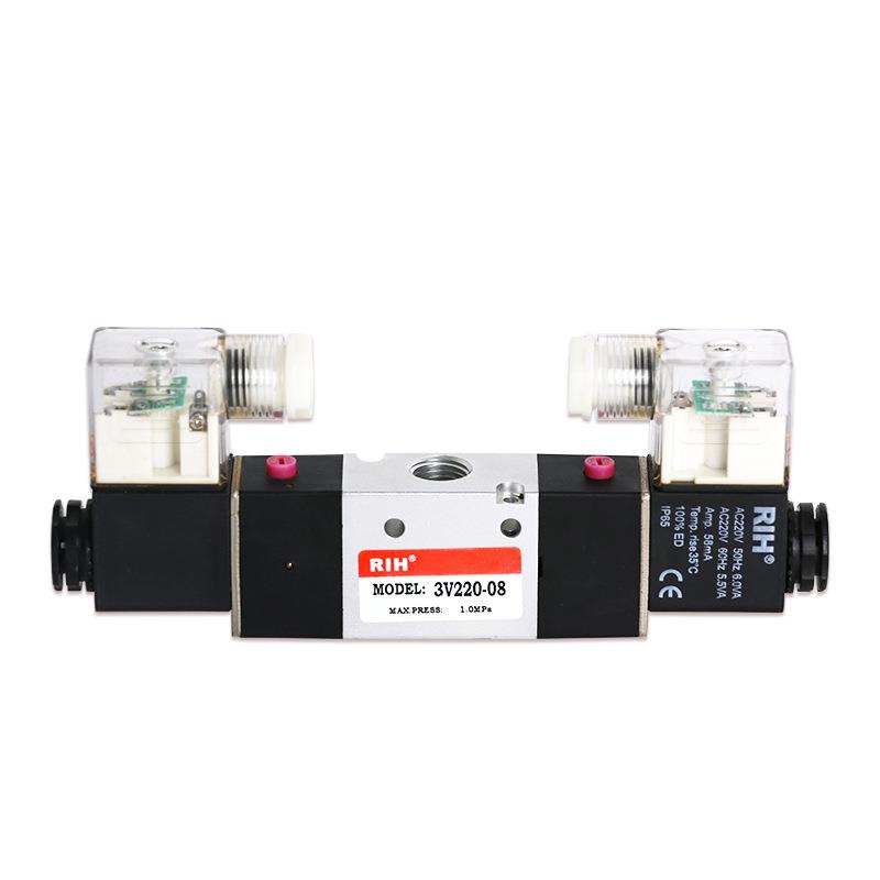 瑞亨V2控0/22020/420气动电磁1阀三位两通空压/机换向制阀