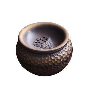 复古建水家用陶瓷茶室大号茶渣缸干泡台废水缸茶洗茶渣缸带盖过滤