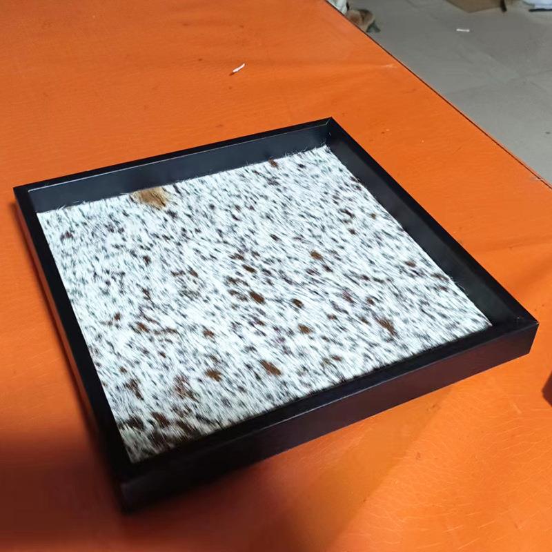 制轻奢毛品托盘样CCR板房间马装饰摆件客厅玄关卧室香定薰托盘ins