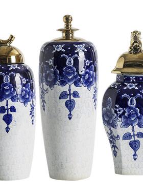 家居软装饰品陶瓷花器样板间售楼处客厅玄关壁柜餐桌花摆件