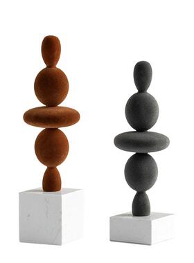 植绒时来运转桌面摆件高颜值客厅电视柜书房玄关装饰品摆饰