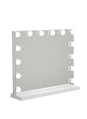 桌面led化妆镜网红补光高清大尺寸带灯金属梳妆镜好莱坞卧室