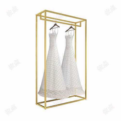 落地式金色专用影楼礼服货架铁艺服装店挂衣架婚纱架子高档展示架