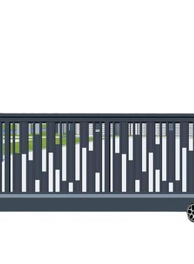 电动直线门工地厂房铝合金无轨封板悬浮门智能平移平开伸缩段滑门