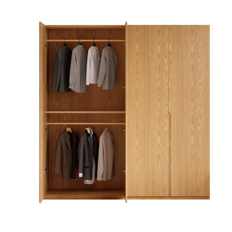 全实木橡木衣柜家用卧室现代简约大容量双门衣橱主卧家具大储物柜