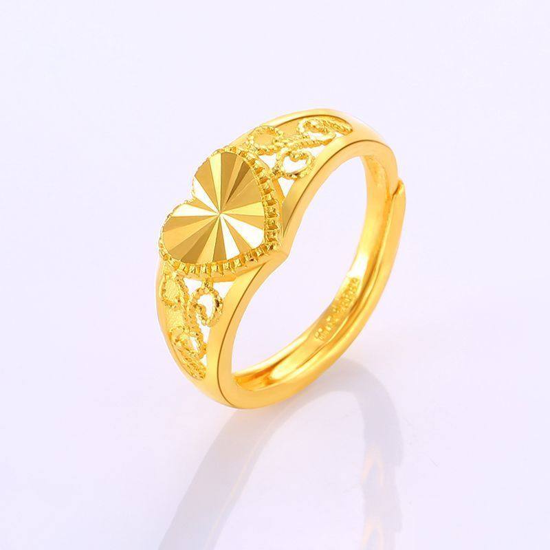 戒指女款爱心戒指女女士高档戒指活口指环越南沙金不掉色戒子送礼