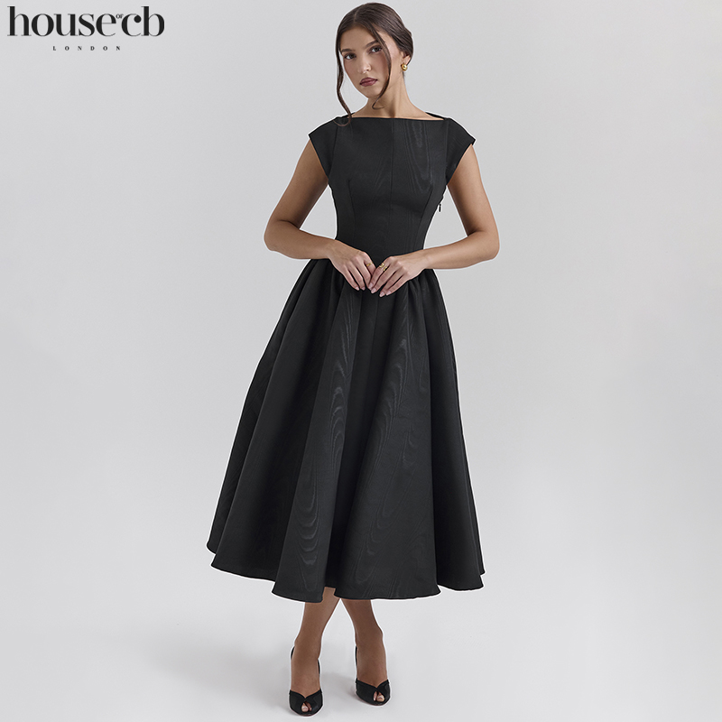HouseofCB知性优雅缎面连衣裙
