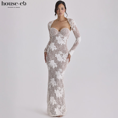 HouseofCB高贵刺绣蕾丝长裙