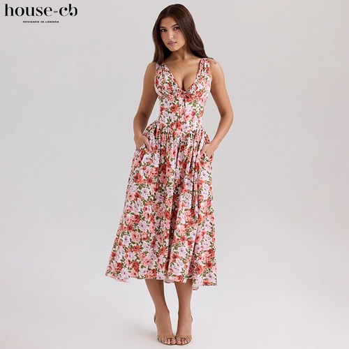 HouseofCB高贵浪漫玫瑰印花裙