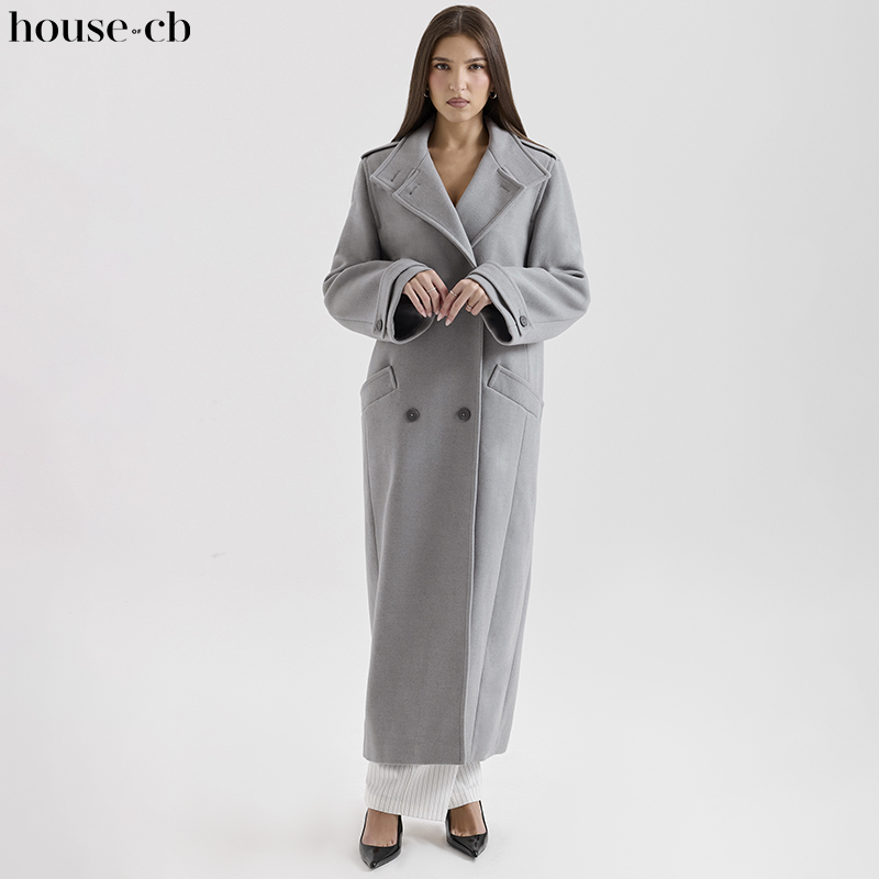 HouseofCB干练双排扣高领大衣
